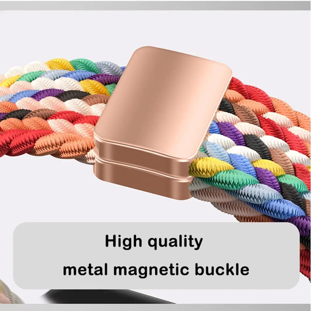 Braided Adjuctable Magnetic Buckle Elastic Sport Watch Band for Apple Watch - Ktusu