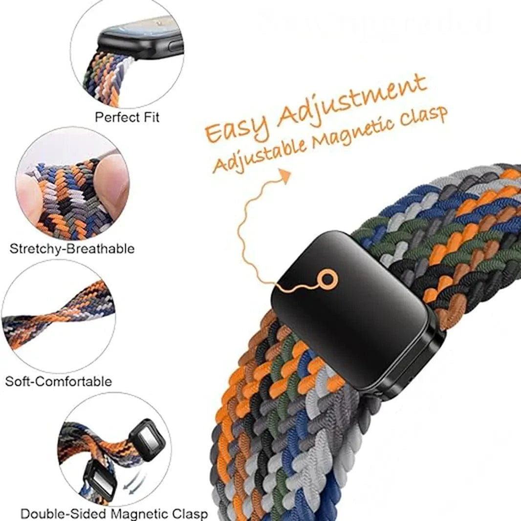 Braided Adjuctable Magnetic Buckle Elastic Sport Watch Band for Apple Watch - Ktusu