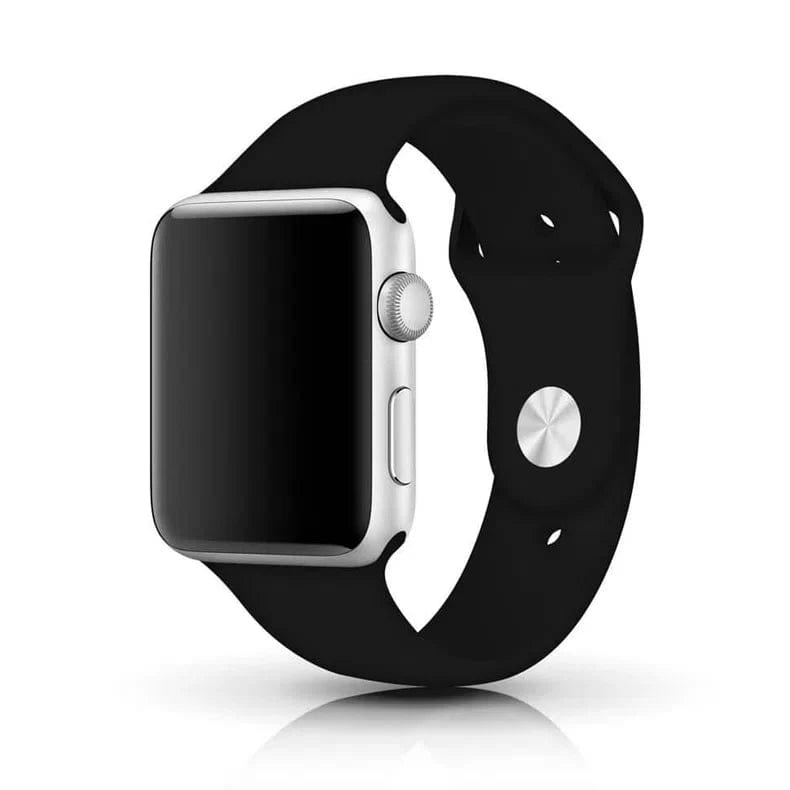 Sports Silicone Watch Band for iWatch 41mm | 40mm | 38mm | 42mm Series 10 M / L / Black - Ktusu