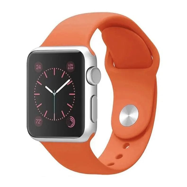 Sports Silicone Watch Band for iWatch 42mm | 44mm | 45mm | Ultra 49mm | 46mm Series 10 M / L / Dark Orange - Ktusu