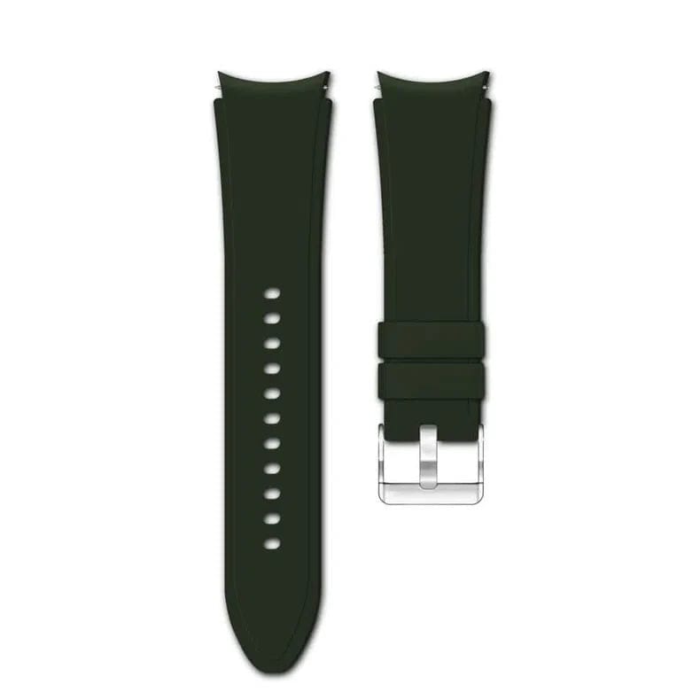 Soft Smooth Silicone Watch Band for Samsung Galaxy Watch Samsung Watch 4 (44mm) / Olive Green - Ktusu