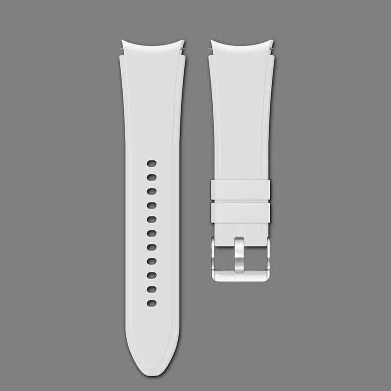 Soft Smooth Silicone Watch Band for Samsung Galaxy Watch Samsung Watch 4 (44mm) / White - Ktusu