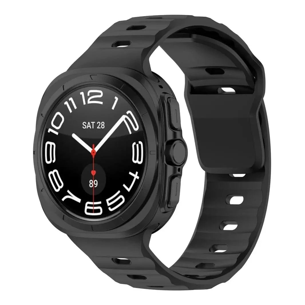 Waterproof Sports Silicone Strap for Samsung Watch Samsung Watch Ultra 47mm / Black - Ktusu