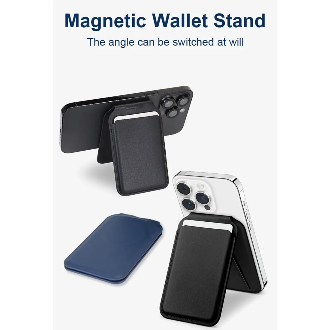 Enhancement Strong Magnet PU Leather Wallet Stand Magnetic Wallet for iPhone