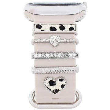ktusu Generic Enhancement Stylish Cute Charm Rings for Apple Watch Band Furry / Silver