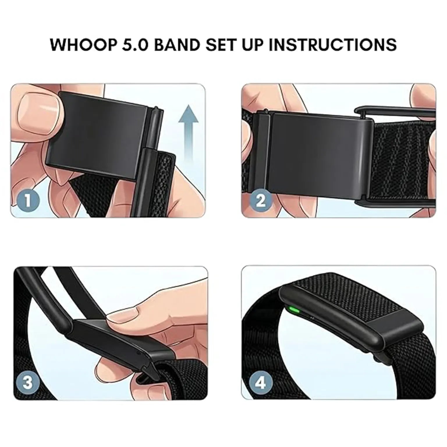 SuperKnit Nylon Sports Loop Adjustable Replacement Strap for Whoop 5.0 PEAK Ktusu by A to Z Mobile Accessories