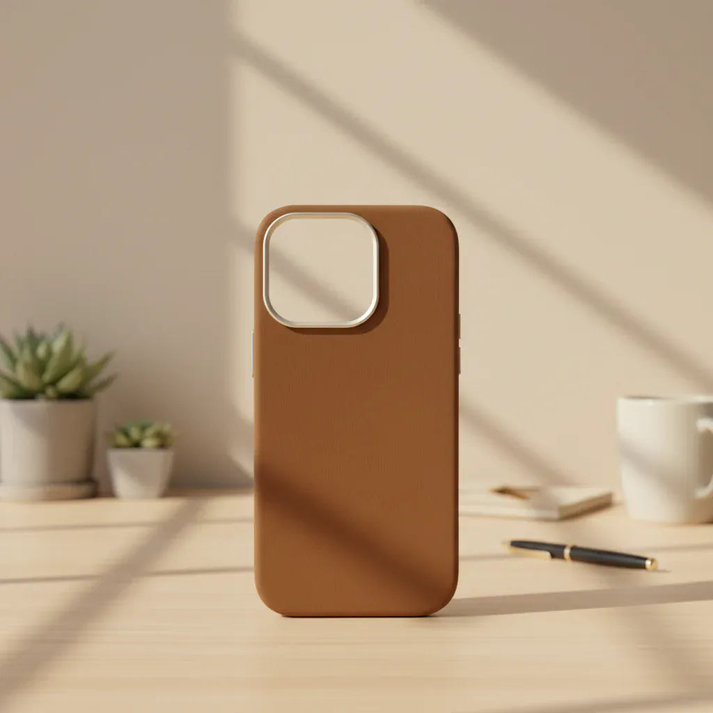 Cases & Covers Sweat Leather Texture soft touch Metal Button Magsafe Case for iPhone 16 Pro Max