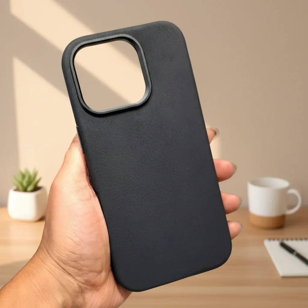 Cases & Covers Sweat Leather Texture soft touch Metal Button Magsafe Case for iPhone 16 Pro Max