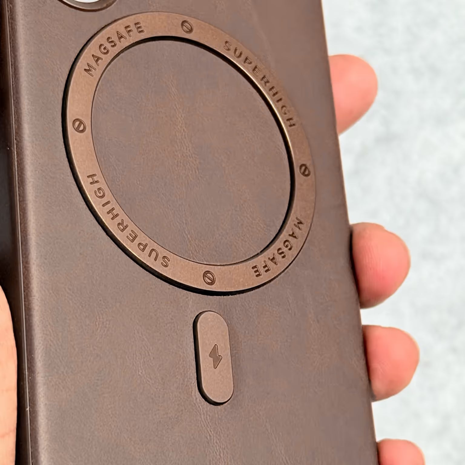 Puloka PU Leather Metal Magsafe Ring Case for Samsung S25