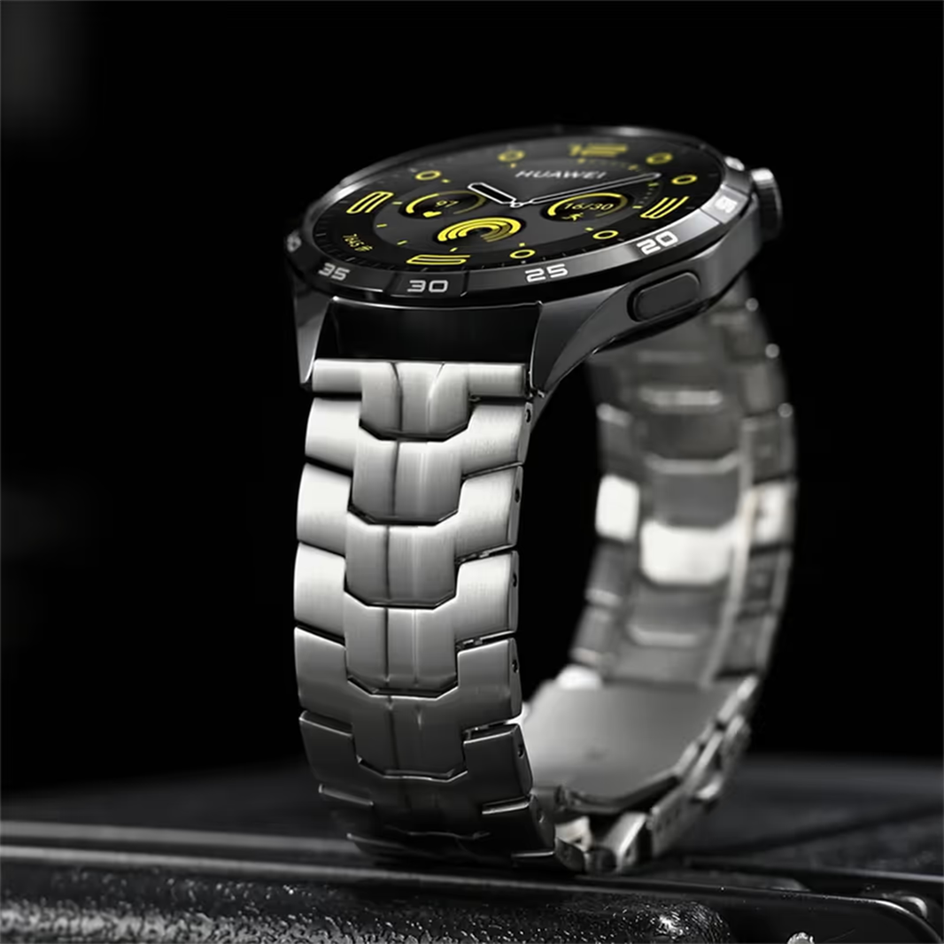 Satin Brushed Metal Link Bracelet Band for Smartwatch 22mm