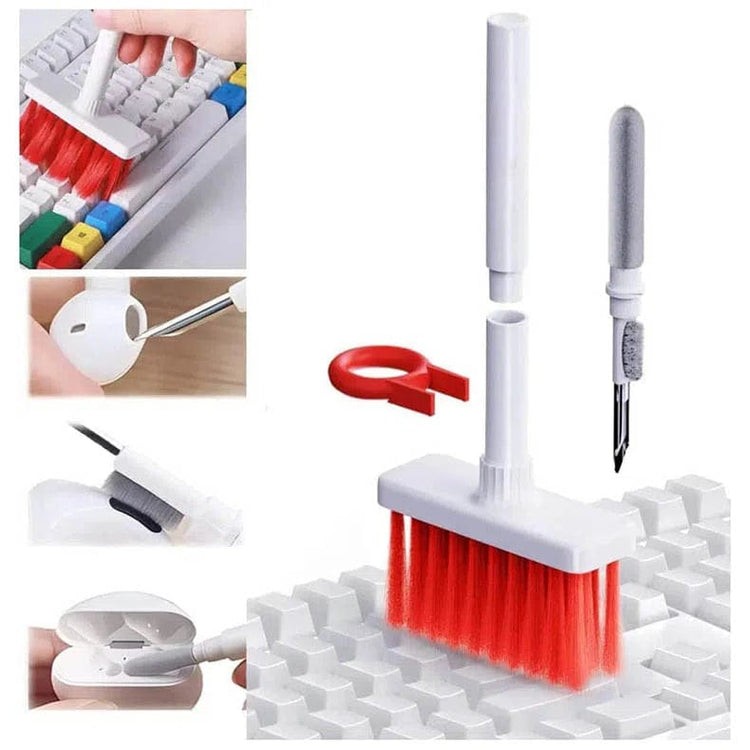 Multi-Function Cleaner Kit Soft Brush Cleaning Nifty Tools White Red - Ktusu