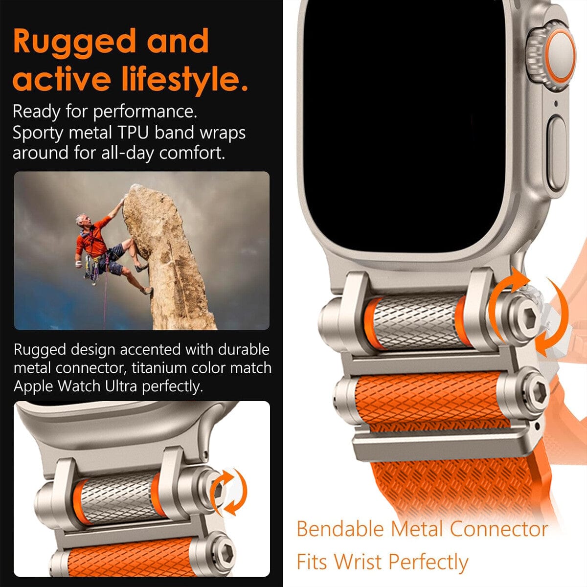 ktusu Generic Watch Bands TPU Armor Band for Apple Watch 42 | 44 | 45 | Ultra 49 | 46mm S10