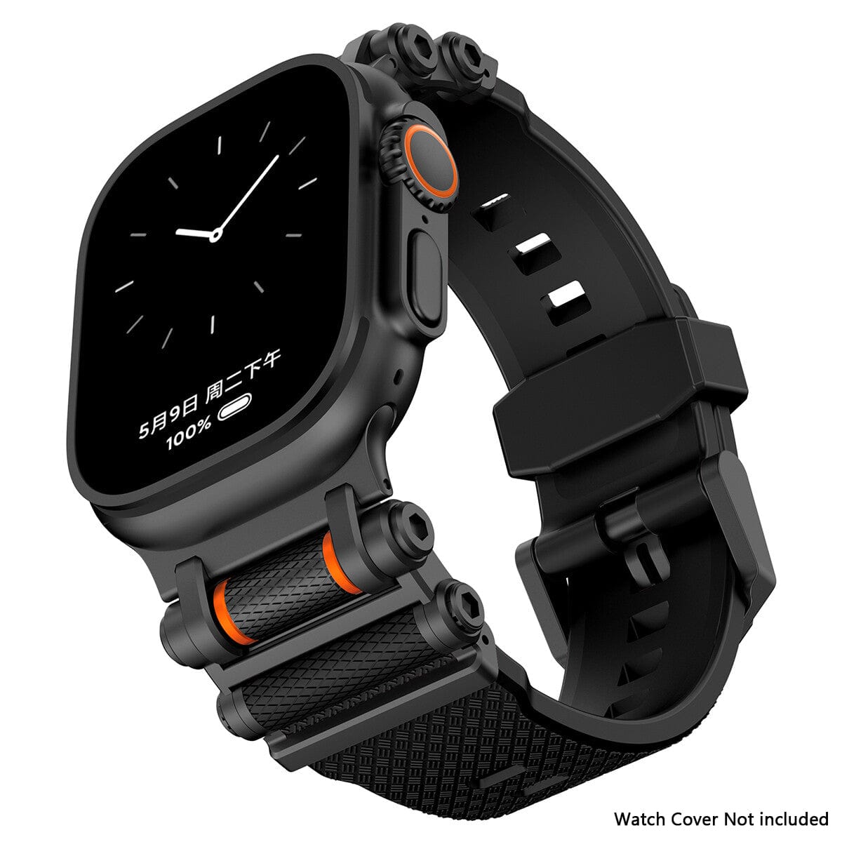 ktusu Generic Watch Bands TPU Armor Band for Apple Watch 42 | 44 | 45 | Ultra 49 | 46mm S10 Black / Black