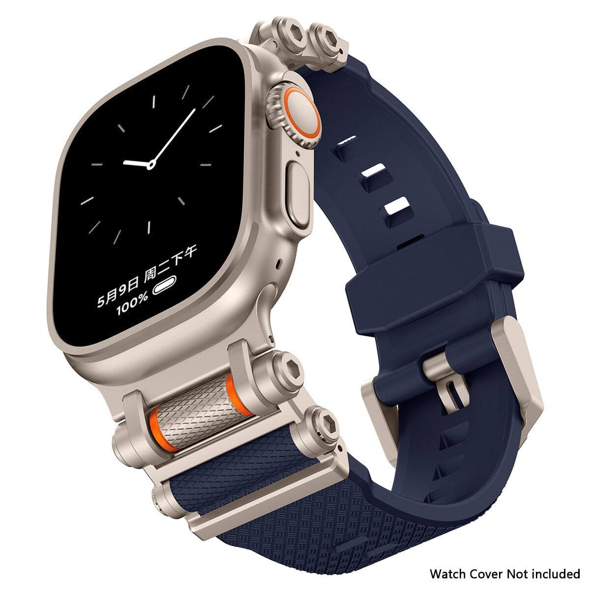 ktusu Generic Watch Bands TPU Armor Band for Apple Watch 42 | 44 | 45 | Ultra 49 | 46mm S10 Blue / Natural Titanium