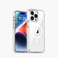 Cases & Covers for iPhone 15 / White TPU + PC Magnetic MagSafe Transparent Hard Phone Case for Apple iPhone