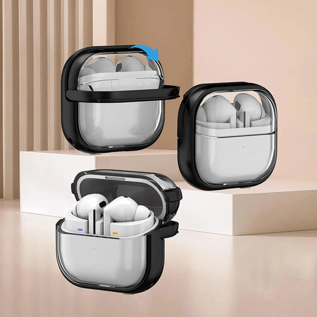 ktusu Generic Cases & Covers Transparent Kickstand Keychain Case for Samsung Galaxy Buds 3 | 3 Pro