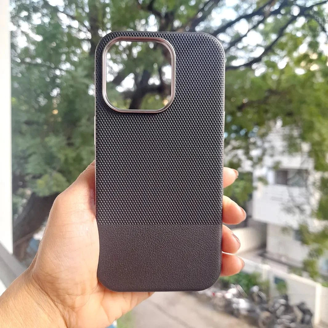 ktusu Generic Cases & Covers Triangle Leather Texture Case for iPhone 16 Pro Max Full Black