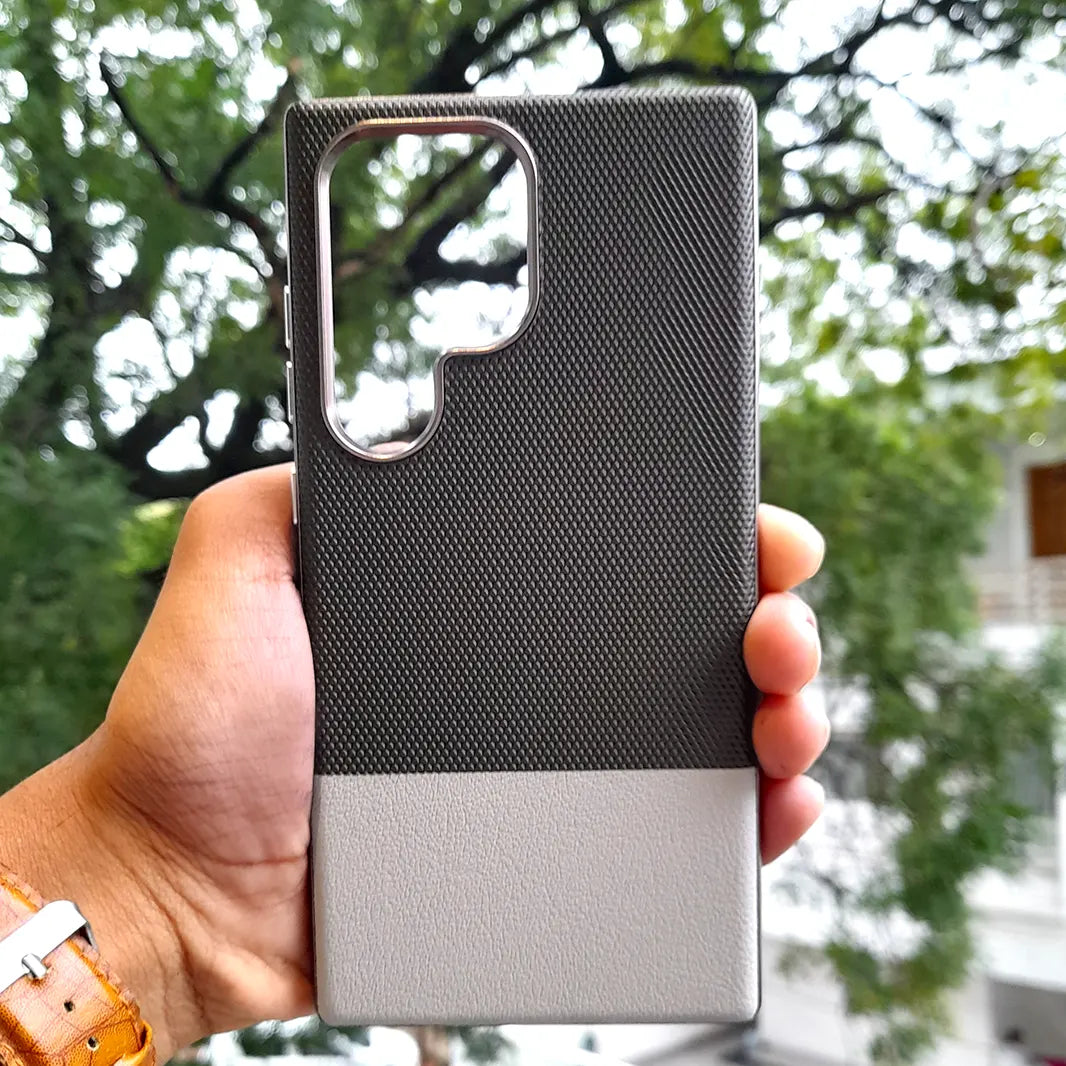 ktusu Generic Cases & Covers Triangle Leather Texture Case for Samsung S24 Ultra Grey