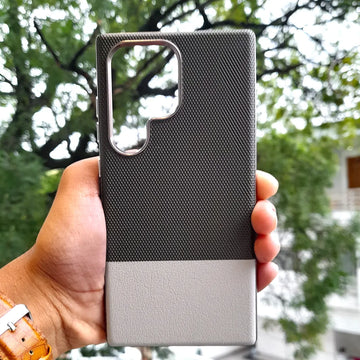 ktusu Generic Cases & Covers Triangle Leather Texture Case for Samsung S24 Ultra Grey