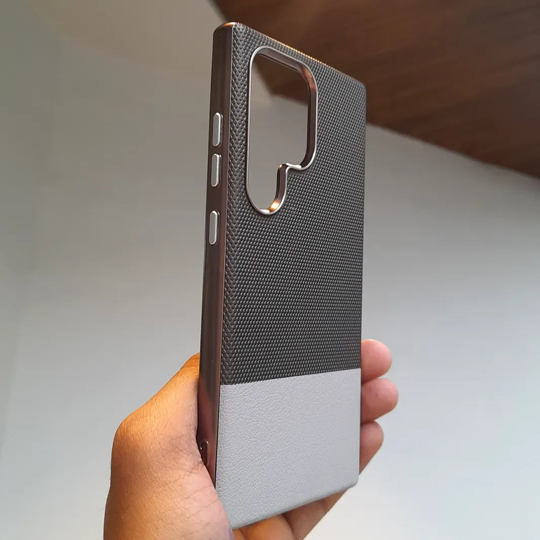 ktusu Generic Cases & Covers Triangle Leather Texture Case for Samsung S25 Ultra Grey