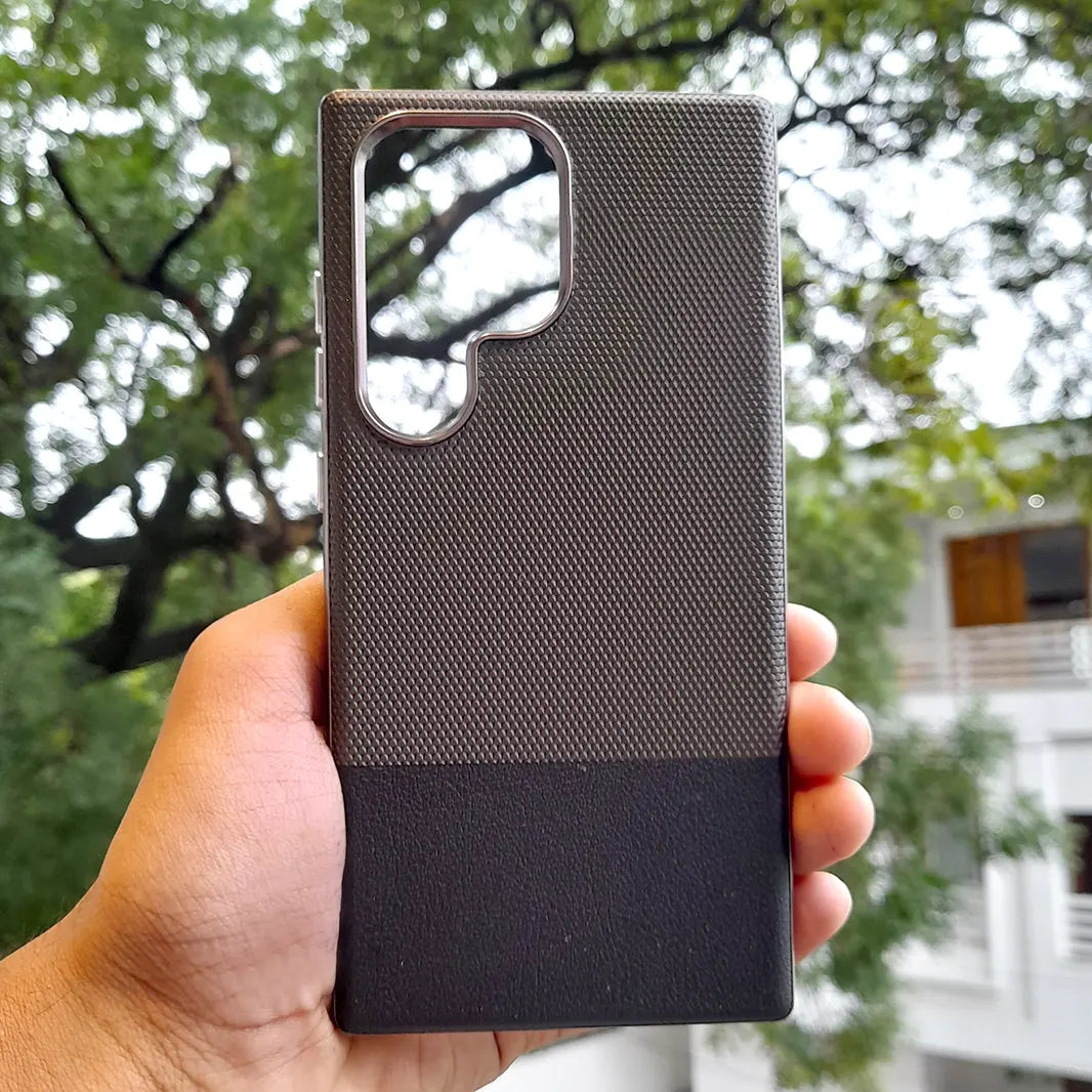 ktusu Generic Cases & Covers Triangle Leather Texture Case for Samsung S25 Ultra Black Brown