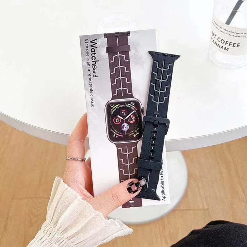 Teal Black Tron Silicone Sport Band for Apple Watch 42 | 44 | 45 | Ultra 49 | 46mm S10 Watch Bands