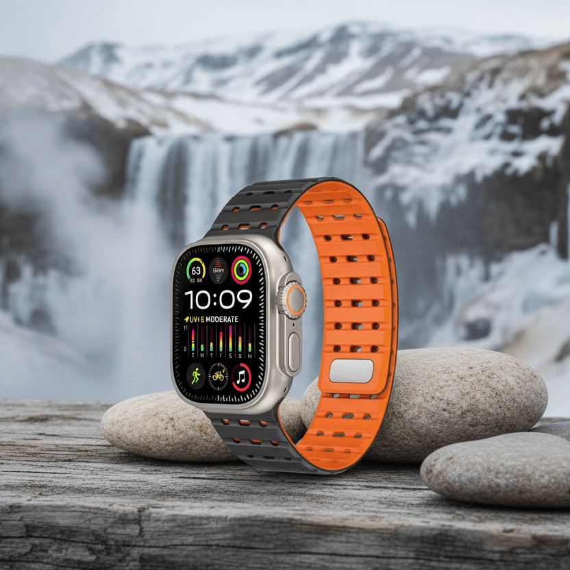 Watch Bands Two-Tone Breathable Magnetic Silicone Band for Apple Watch 42 | 44 | 45 | Ultra 49 | 46mm S10