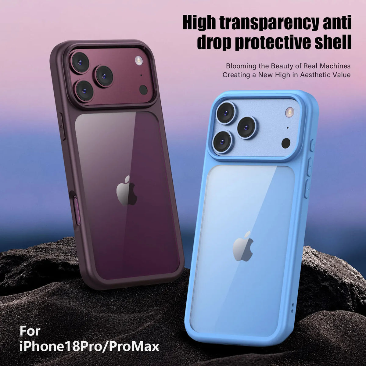 Ultra Crystal Clear Matte Frame Case for iPhone 18 Pro