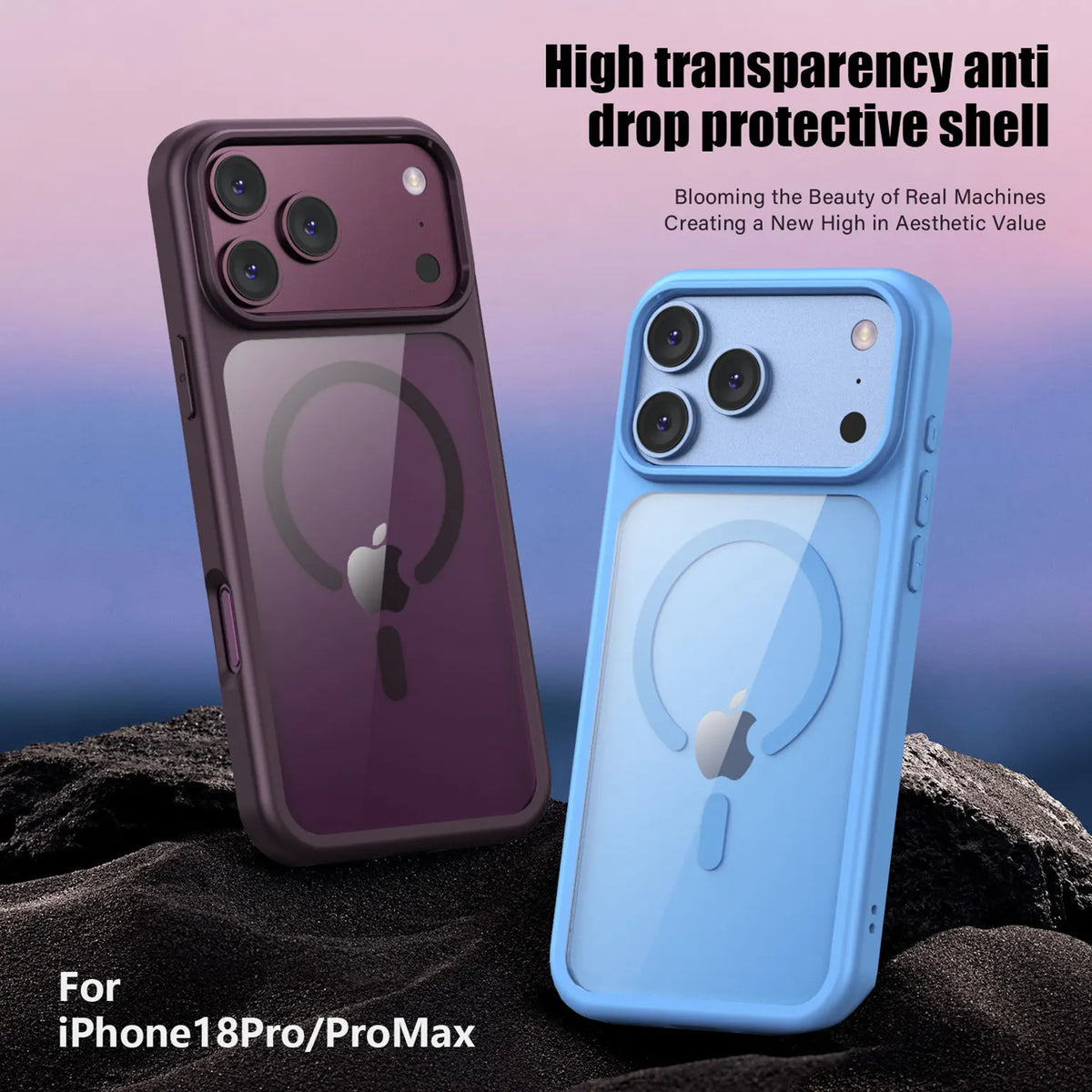 Ultra Crystal Clear Matte Frame MagSafe Case for iPhone 18 Pro Max
