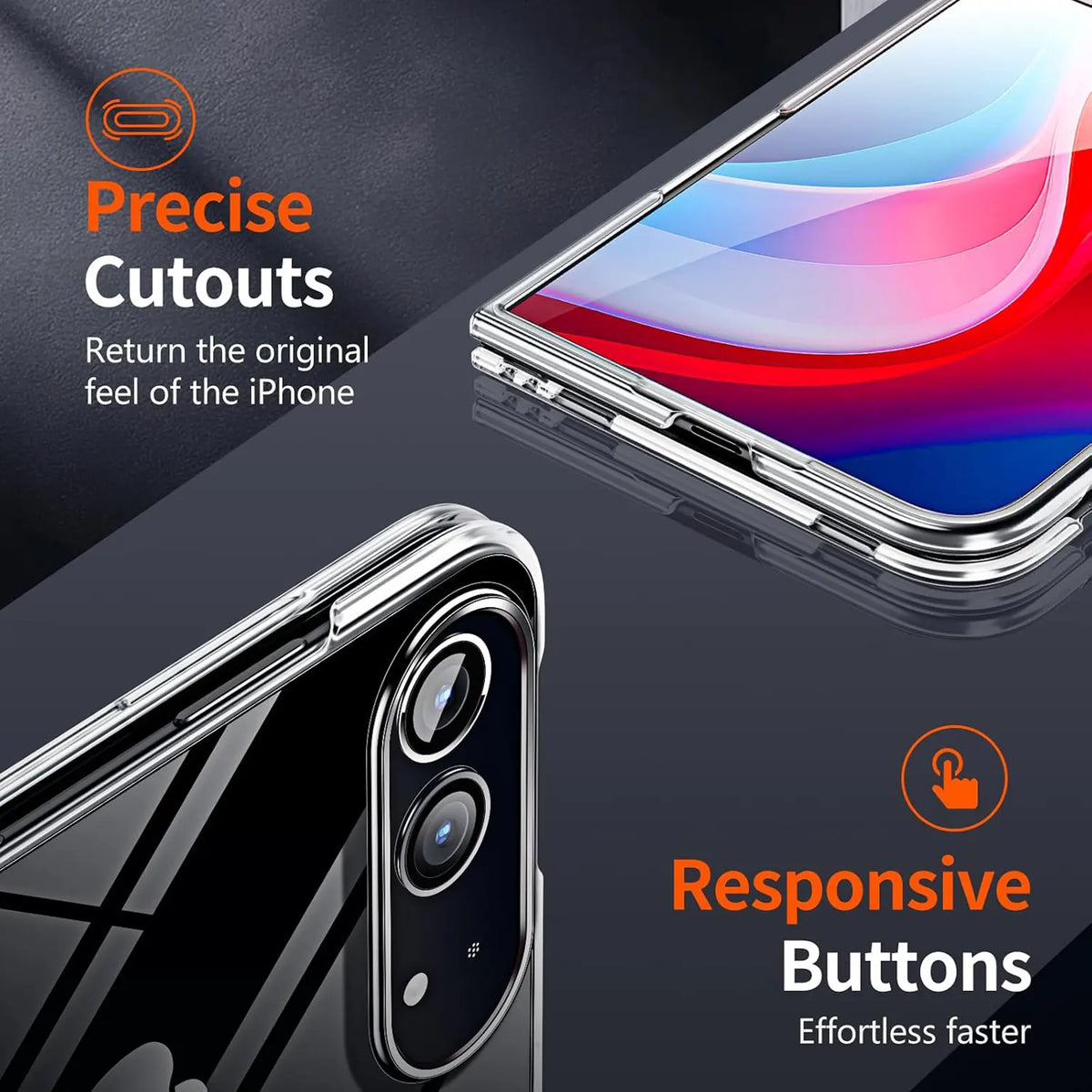 Ultra Slim Thin Crystal Clear Hard Case for iPhone Duo