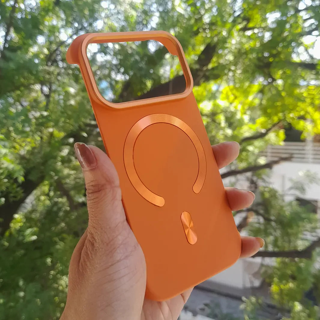 with magsafe / Cosmic Orange Ultra Thin Frameless Matte Magnetic Magsafe Back Case for iPhone 17 Pro Max Cases & Covers