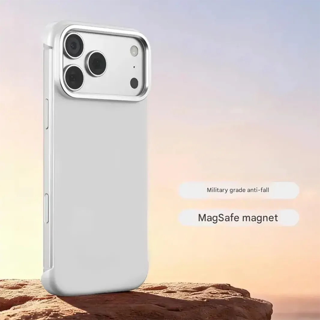 without magsafe / Silver Ultra Thin Frameless Matte Magnetic Magsafe Back Case for iPhone 17 Pro Max Cases & Covers