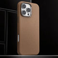 Cases & Covers for iPhone 16 Pro Max / Desert Titanium / With MagSafe Vegan Leather Metal Button MagSafe Phone Back Case for Apple iPhone