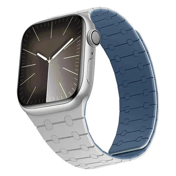 Grey Blue Velour Silicone Magnetic Loop for Apple Watch 42 | 44 | 45 | Ultra 49 | 46mm S10 Watch Bands