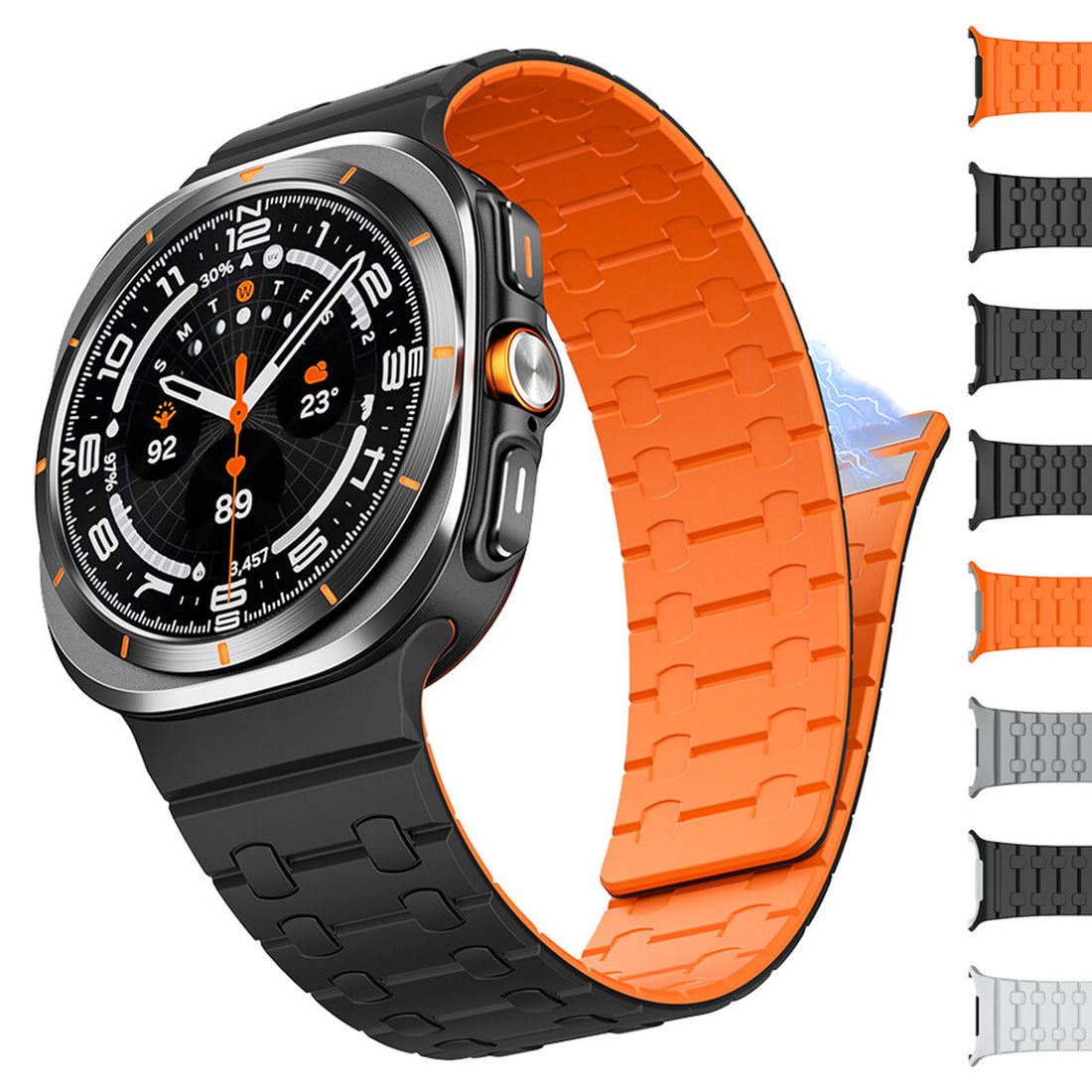 Velour Silicone Magnetic Loop for Samsung Watch Ultra 47mm Watch Bands