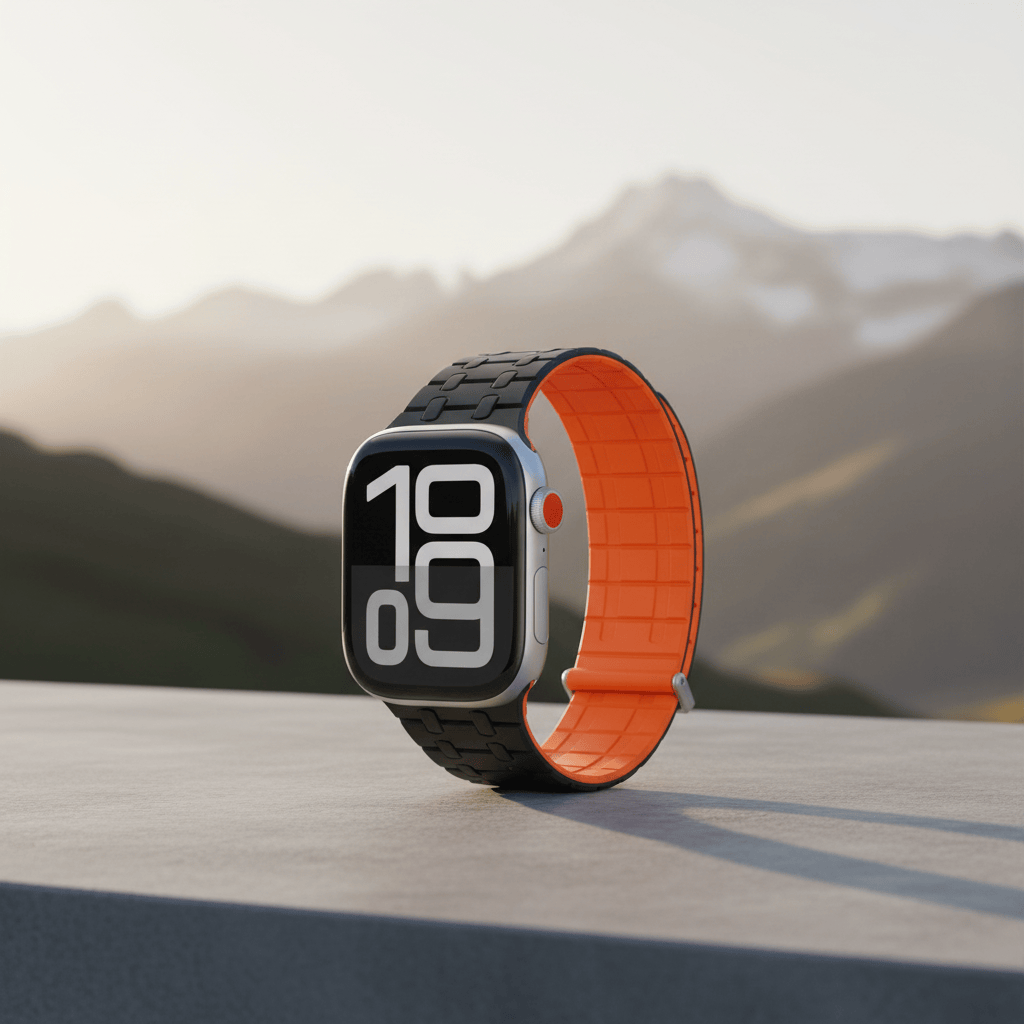 Watch Bands Velour Silicone Magnetic Loop with Clasp for Apple Watch 42 | 44 | 45 | Ultra 49 | 46mm S10