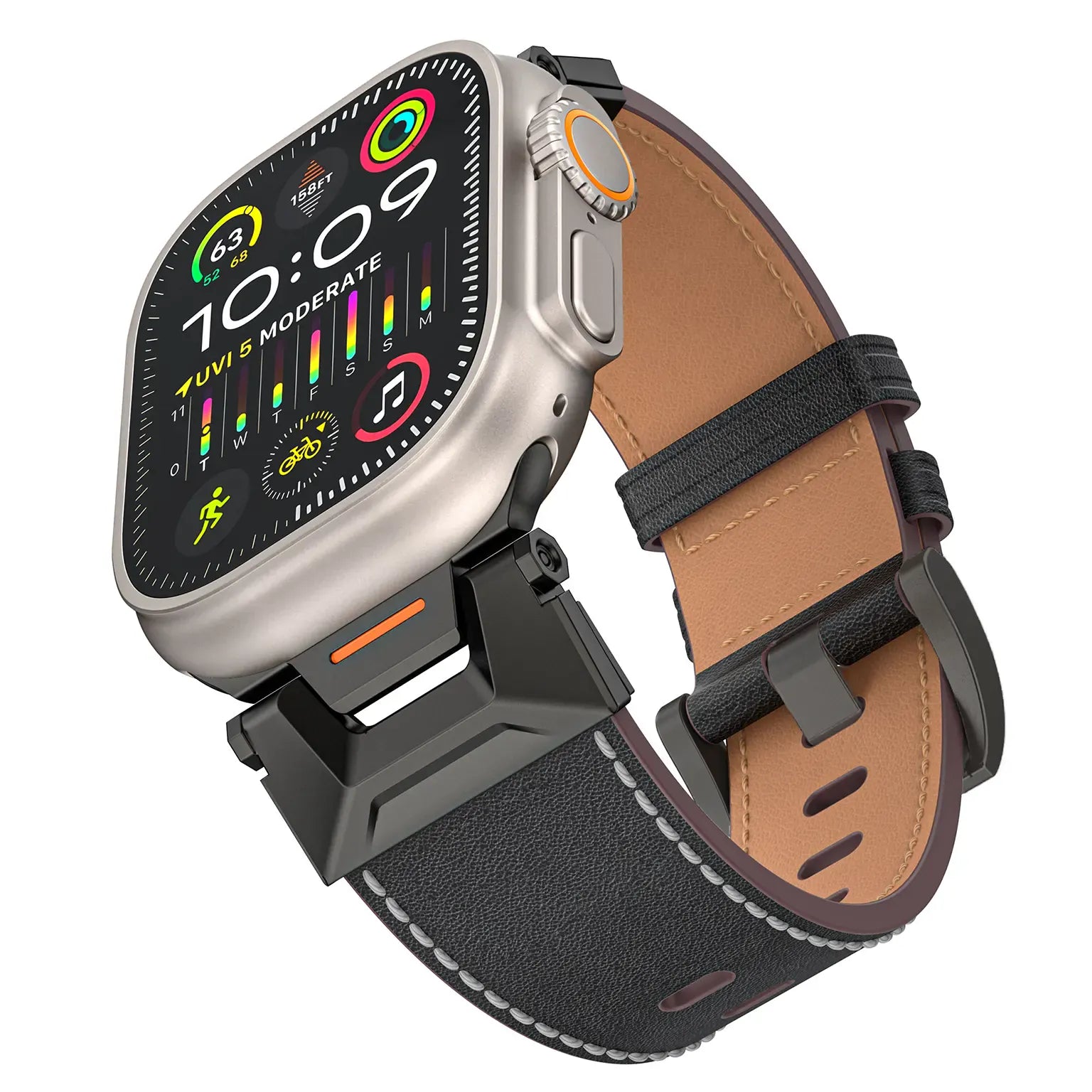 Watch Bands Vintage Grain PU Leather Band for Apple Watch 42 | 44 | 45 | Ultra 49 | 46mm S10 | 46mm S11