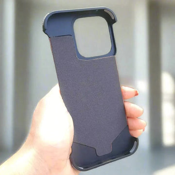 Walnut Wood Pattern Metal Frameless Kickstand Ring Case for iPhone 15 Plus