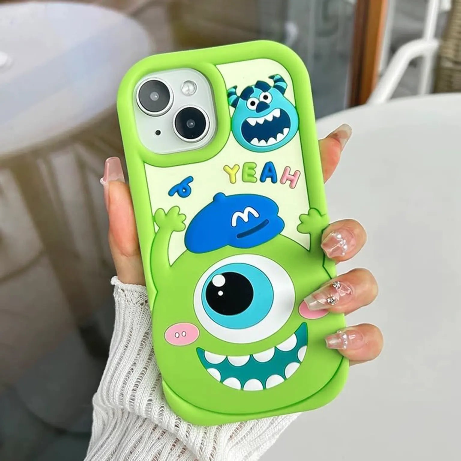 3D Cute Cartoon Character Scalable Holder Soft Silicone Case for iPhone 14