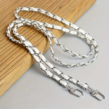 Aluminum Chain Artificial Leather Long Strap for The Neck And Shoulder Phone Lanyard with Transparent Card Holder