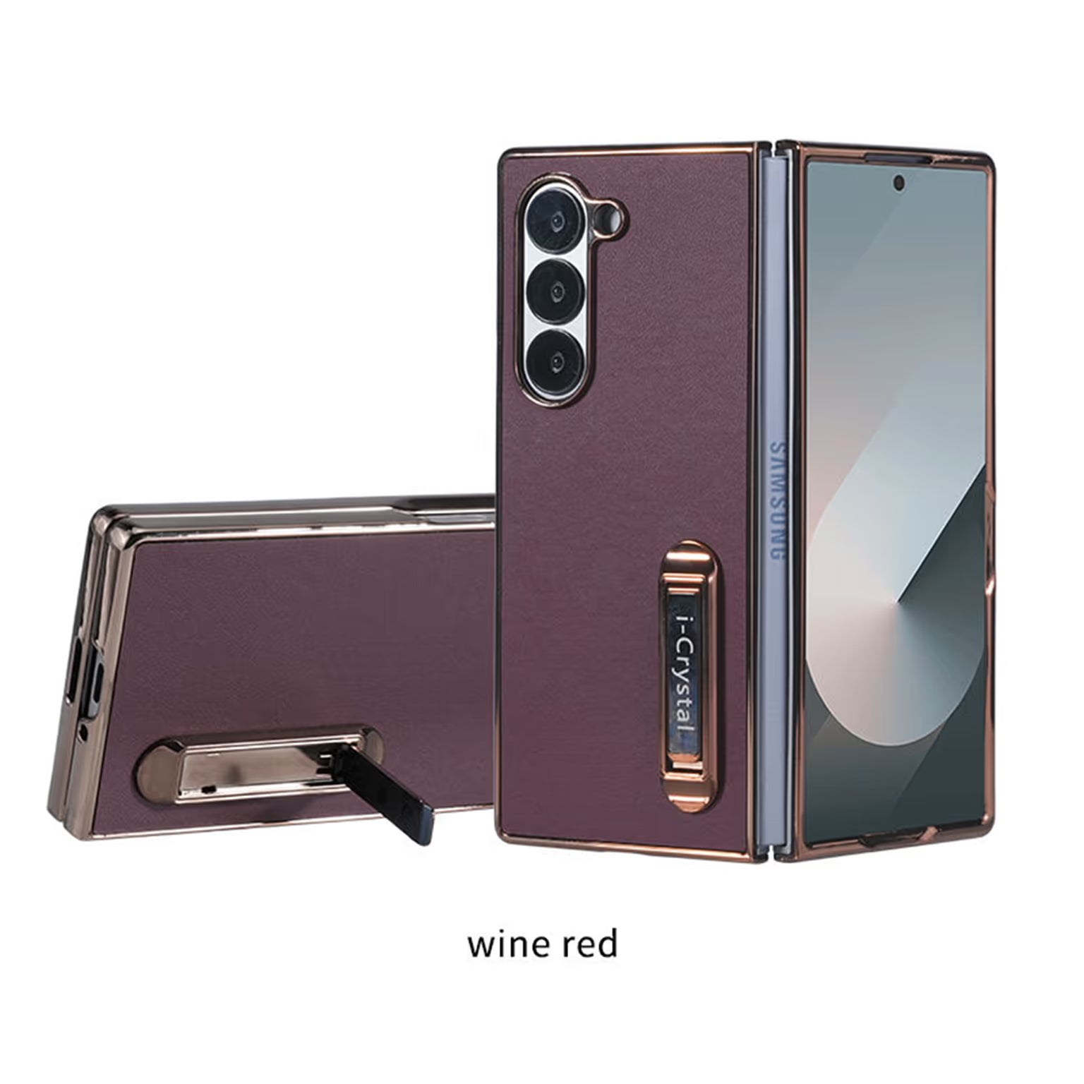 Leather Texture Folding Bracket Case for Samsung Z Fold6