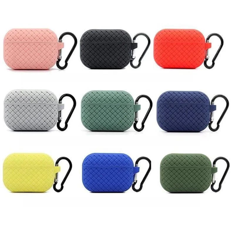 Cases & Covers for Airpods 3 / Midnight Green Apple Airpods Cases Covers Woven Pattern Silicone Soft
