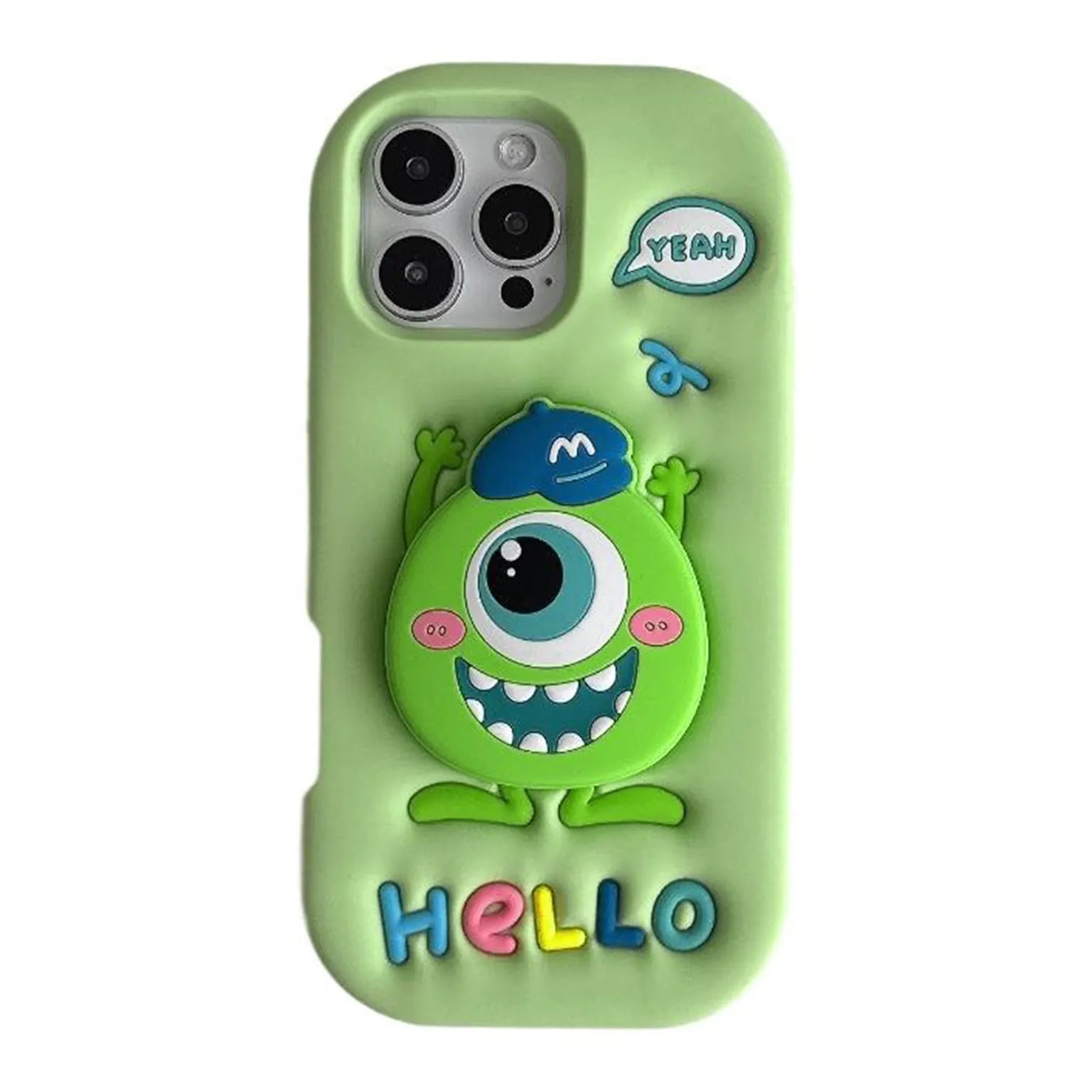 3D Cute Cartoon Character Scalable Holder Soft Silicone Case for iPhone 14