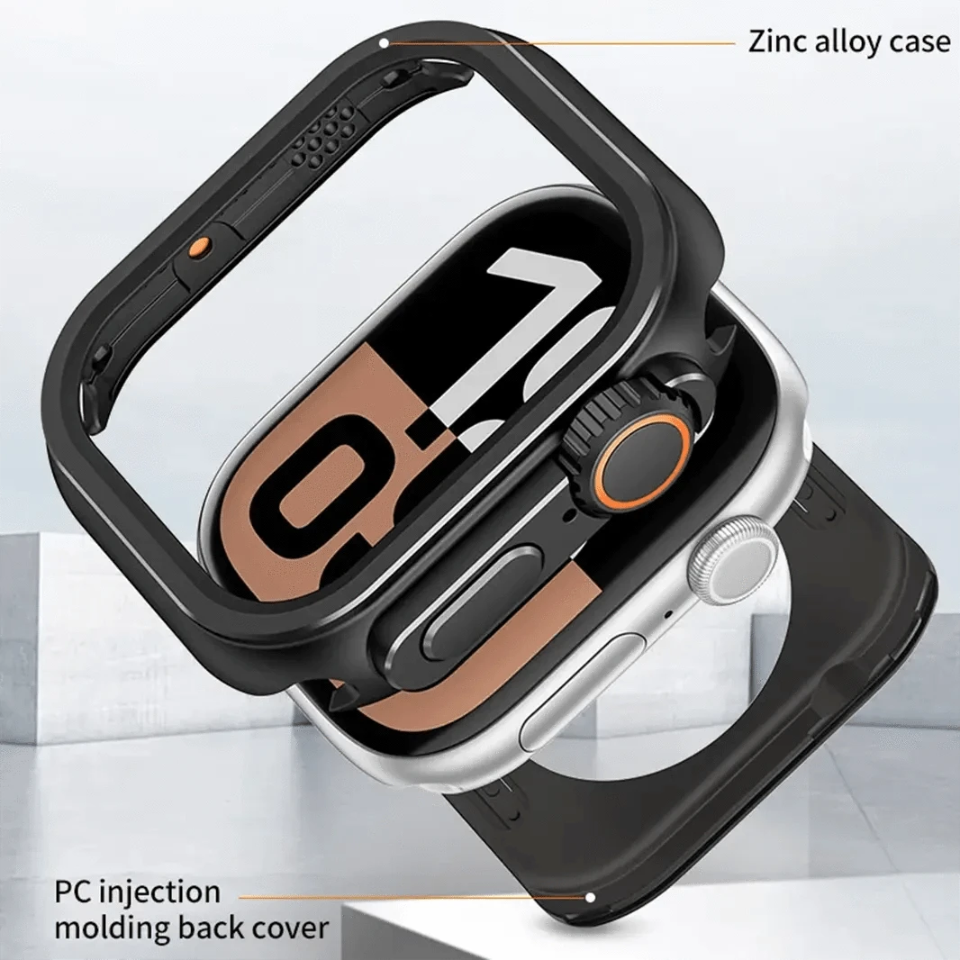ktusu Generic Cases & Covers Zinc Alloy PC Rugged Metal Case Cover for Apple Watch Ultra 49mm Black